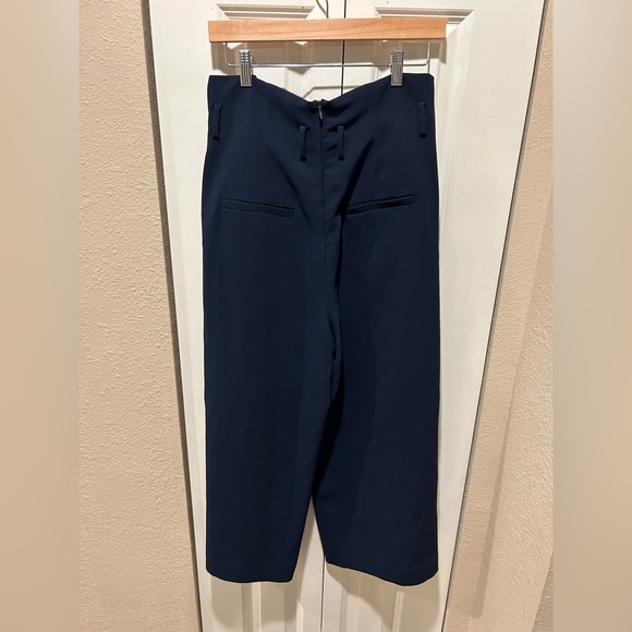 COS Wide Leg Pleated High Waist Navy Pants , size 10 - Picture 2 of 5